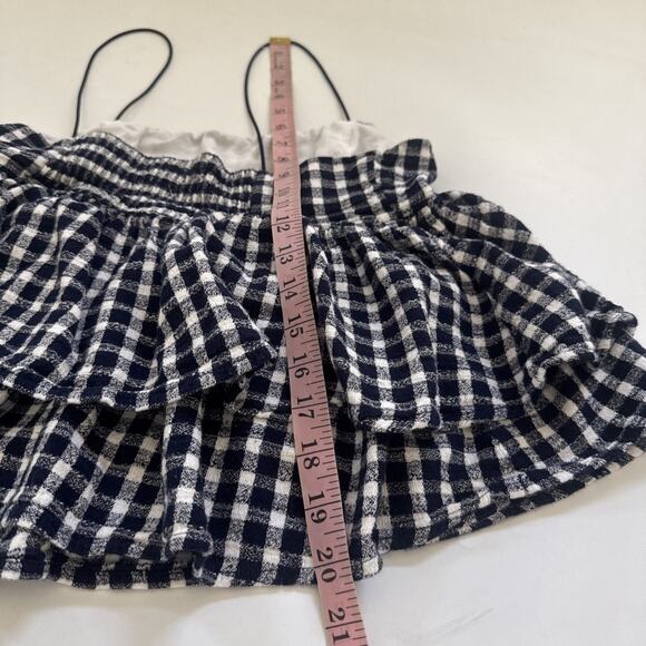 Urban Outfitters Cropped Baby Doll Style Shirt Women Medium Checkered - Picture 5 of 8